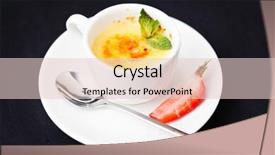  Presentation with burial at sea - Beautiful presentation design featuring creme brulee with strawberry foam backdrop and a lemonade colored foreground