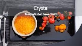  Presentation with foam - Beautiful PPT layouts featuring creme brulee with strawberry foam backdrop and a gray colored foreground
