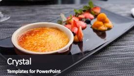  Presentation with soap foam suds - Amazing PPT theme having creme brulee with strawberry foam backdrop and a dark gray colored foreground
