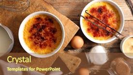  Presentation with creme caramel dessert - Amazing presentation theme having creme brulee backdrop and a tawny brown colored foreground