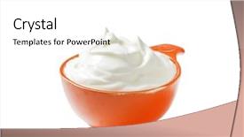  Presentation with bowl - Colorful PPT theme enhanced with creme fraiche in an orange backdrop and a white colored foreground