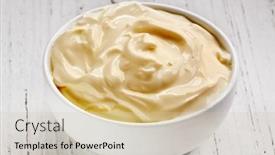  Presentation with bowl - Cool new slide set with creme-fraiche-in-small-white backdrop and a soft green colored foreground