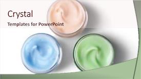  Presentation with apothecary jars - PPT theme enhanced with creme jars on light background background and a sky blue colored foreground