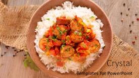  Presentation with tomato - Colorful slide set enhanced with creole-dish-rougail-sausage backdrop and a red colored foreground