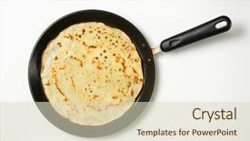  Presentation with pancake - Audience pleasing PPT theme consisting of crepe closeup thin pancake backdrop and a soft green colored foreground