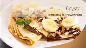  Presentation with chocolate nuts - Amazing theme having crepe-with-chocolate-and-banana backdrop and a lemonade colored foreground