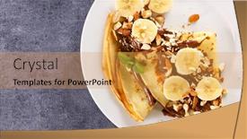  Presentation with chocolate nuts - Colorful PPT layouts enhanced with crepe-with-chocolate-and-banana backdrop and a gold colored foreground
