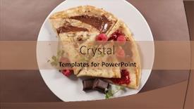  Presentation with fruit jam - Theme having crepe-with-chocolate-and-berry background and a coral colored foreground