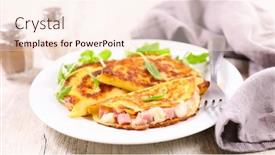  Presentation with cheese - Colorful slide deck enhanced with crepe-with-ham-and-cheese backdrop and a  colored foreground