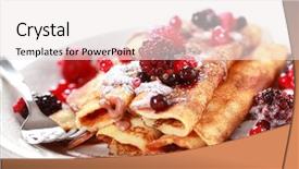  Presentation with fruits - Cool new presentation with crepes filled with chocolate backdrop and a white colored foreground