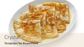  Presentation with dessert - Presentation consisting of crepes-suzette-french-dessert background and a yellow colored foreground