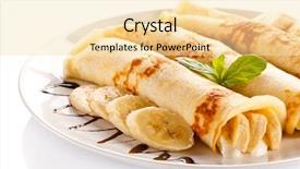  Presentation with cream - Amazing presentation having crepes with bananas and cream backdrop and a blonde colored foreground
