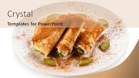  Presentation with kiwi - Cool new theme with crepes with kiwi and cream on white background backdrop and a coral colored foreground