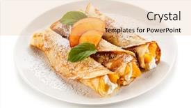  Presentation with face scrub cream - Cool new PPT layouts with crepes with peaches and cream backdrop and a lemonade colored foreground