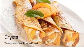  Presentation with cream - Slide deck enhanced with crepes with peaches and cream background and a coral colored foreground