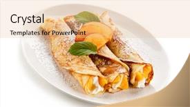  Presentation with cream - Beautiful slide deck featuring crepes with peaches and cream backdrop and a lemonade colored foreground