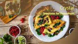  Presentation with spinach - PPT theme enhanced with crepes-with-spinach-fried-mushrooms background and a tawny brown colored foreground