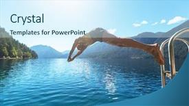  Presentation with olympic - Slide set featuring crescent at olympic national park background and a  colored foreground