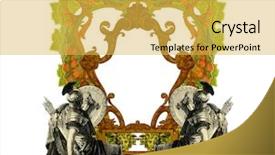  Presentation with gladiator - Audience pleasing PPT layouts consisting of crest shield - luxurious victorian frame backdrop and a  colored foreground