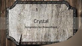  Presentation with signboard - Colorful slide deck enhanced with crest shield - medieval signboard on wooden wall backdrop and a light gray colored foreground