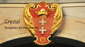  Presentation with symbol - Beautiful slides featuring crest shield - symbol of gdansk backdrop and a  colored foreground