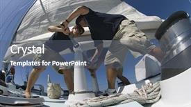  Presentation with yacht - Colorful slide deck enhanced with crew - low angle view of sailors backdrop and a gray colored foreground