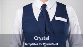  Presentation with photo - Presentation design consisting of crew - service woman uniform closeup photo background and a navy blue colored foreground
