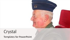  Presentation with aircraft - PPT theme with crew american aircraft in full uniform isolated over white background and a white colored foreground