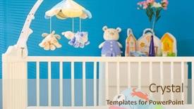  Presentation with released - Audience pleasing presentation consisting of crib and soft baby toys backdrop and a lemonade colored foreground