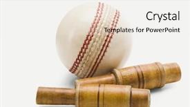  Presentation with cricket - Beautiful presentation featuring cricket ball and bail backdrop and a white colored foreground