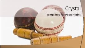  Presentation with cricket - Audience pleasing presentation theme consisting of cricket balls and bail backdrop and a lemonade colored foreground