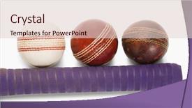  Presentation with cricket - Beautiful presentation featuring cricket balls with a bat backdrop and a lemonade colored foreground