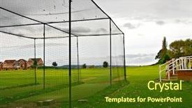  Presentation with cricket - PPT theme having cricket club background and a tawny brown colored foreground