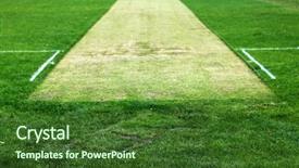  Presentation with cricket - PPT theme with cricket-field background and a tawny brown colored foreground