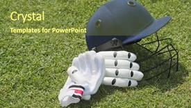  Presentation with cricket - PPT layouts featuring cricket helmet and batting gloves background and a  colored foreground