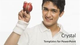 Presentation with cricket - Colorful slide deck enhanced with cricket player showing a cricket backdrop and a lemonade colored foreground