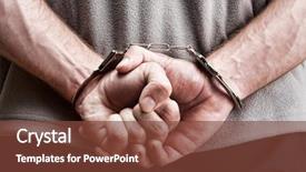  Presentation with crime - Slide deck with crime - criminal hands locked in handcuffs background and a tawny brown colored foreground