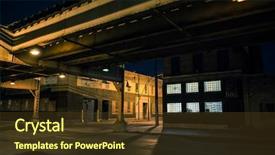  Presentation with urban train - Cool new slides with crime - dark and eerie chicago urban backdrop and a tawny brown colored foreground