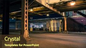  Presentation with urban train - Slide deck consisting of crime - dark and eerie chicago urban background and a tawny brown colored foreground