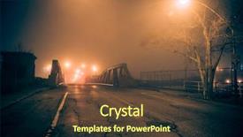  Presentation with fog - Theme enhanced with crime - dramatic industrial vintage river road background and a tawny brown colored foreground