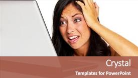  Presentation with spam - PPT layouts enhanced with crime - young woman has trouble background and a red colored foreground
