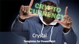  Presentation with hacking - Cool new PPT layouts with crime data mining - hacker hacking cryptocurrency in blockchain backdrop and a ocean colored foreground