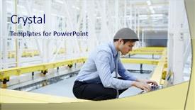  Presentation with technical support - Presentation with crime data mining - it-support staff squatting in front background and a sky blue colored foreground