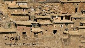  Presentation with slum india - Audience pleasing PPT theme consisting of crime india - slum - mountain village backdrop and a coral colored foreground