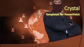  Presentation with composite - Beautiful slide set featuring crime mapping - digital composite of hacker standing backdrop and a tawny brown colored foreground