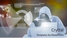  Presentation with gray - Amazing slide set having crime mapping - hiker in gray hoodie backdrop and a light blue colored foreground