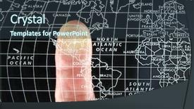  Presentation with fingerprint - Presentation theme enhanced with crime mapping - single finger on world map background and a tawny brown colored foreground