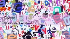  Presentation with crime - Colorful PPT theme enhanced with crime news - colorful newspaper letters as background backdrop and a lavender colored foreground