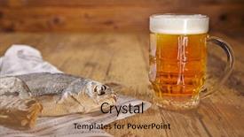  Presentation with fish by product - Amazing presentation having crime newspaper - russian snack beer and dried backdrop and a coral colored foreground