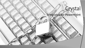  Presentation with padlock - Presentation theme enhanced with crime prevention - computer keyboard secured with chain background and a light gray colored foreground